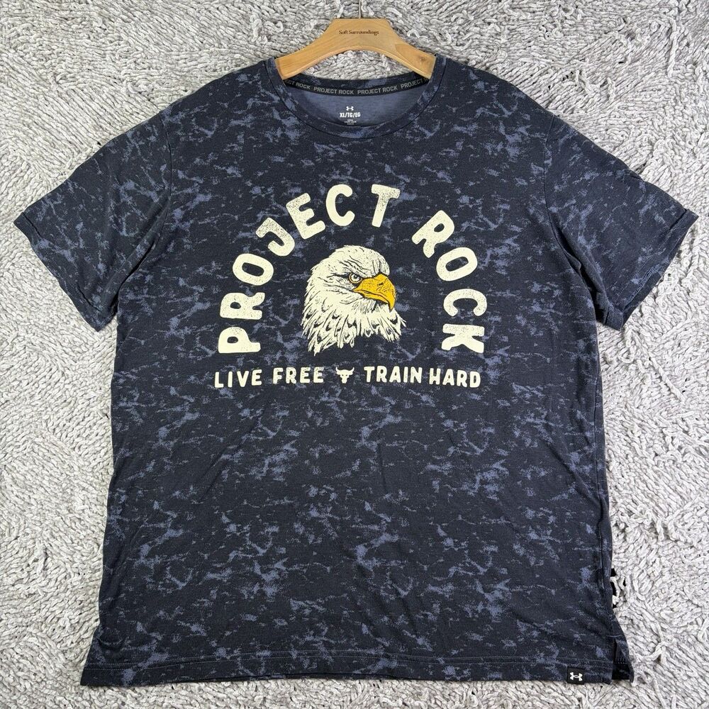 Under Armour Project Rock T-Shirt Mens XL Camo Short Sleeve Activewear Training